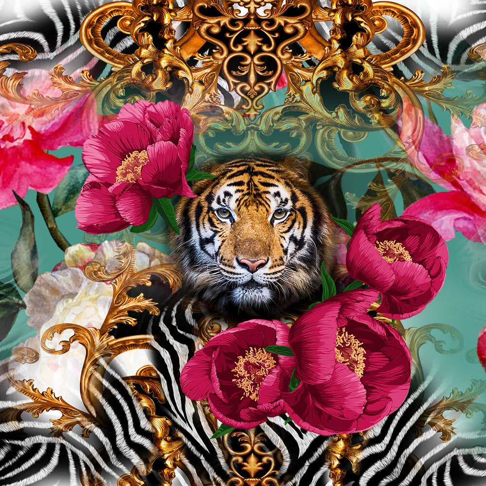 Peony Tiger Wall Art Print