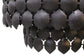 Close-up of a black chainmail armor on a white background