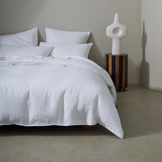 White bed linen
