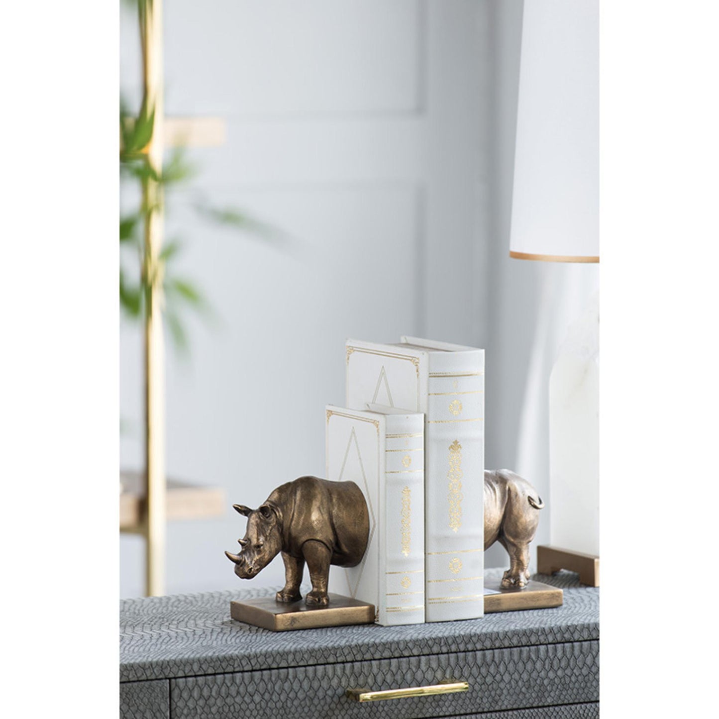 Rhino Book Ends