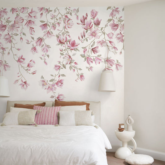 magnolia floral wall mural

