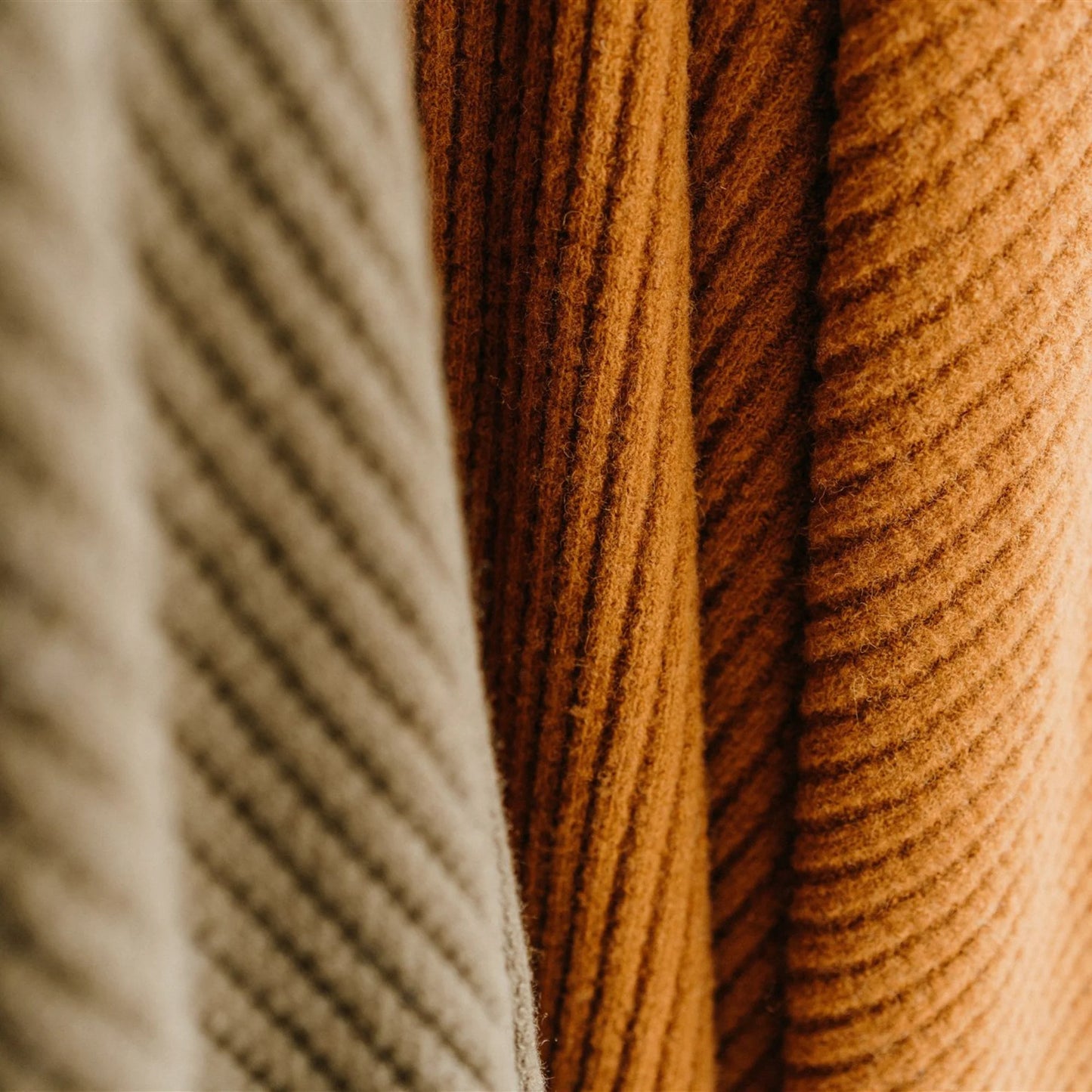 Ribbed NZ Wool Throw Blanket