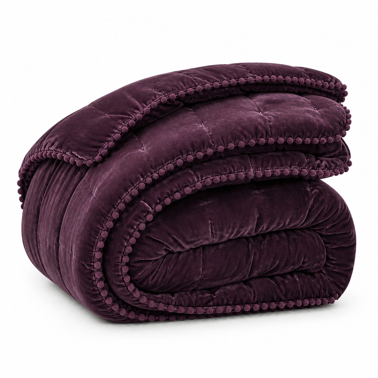 Pin & Cruz Velvet Comforter from Seneca - Aubergine