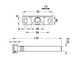Technical drawing of a mechanical component with dimensions