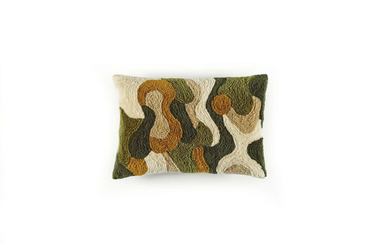Decorative pillow with abstract pattern on a white background