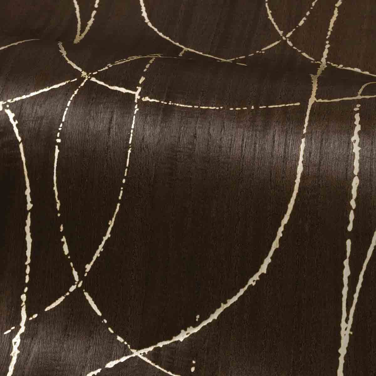 Close-up of dark fabric with white abstract line pattern