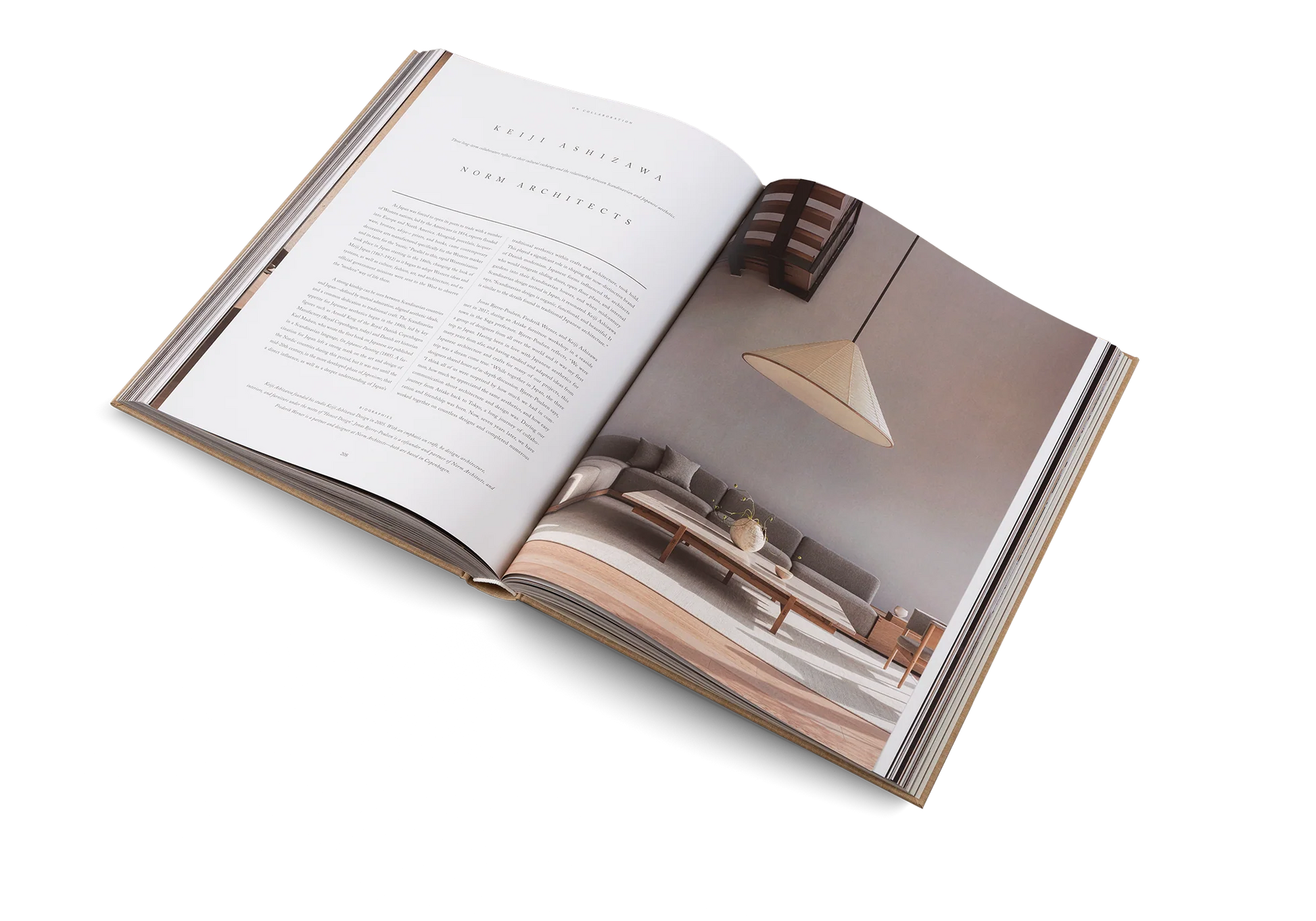 Open book with a photograph of a pyramid on a white background