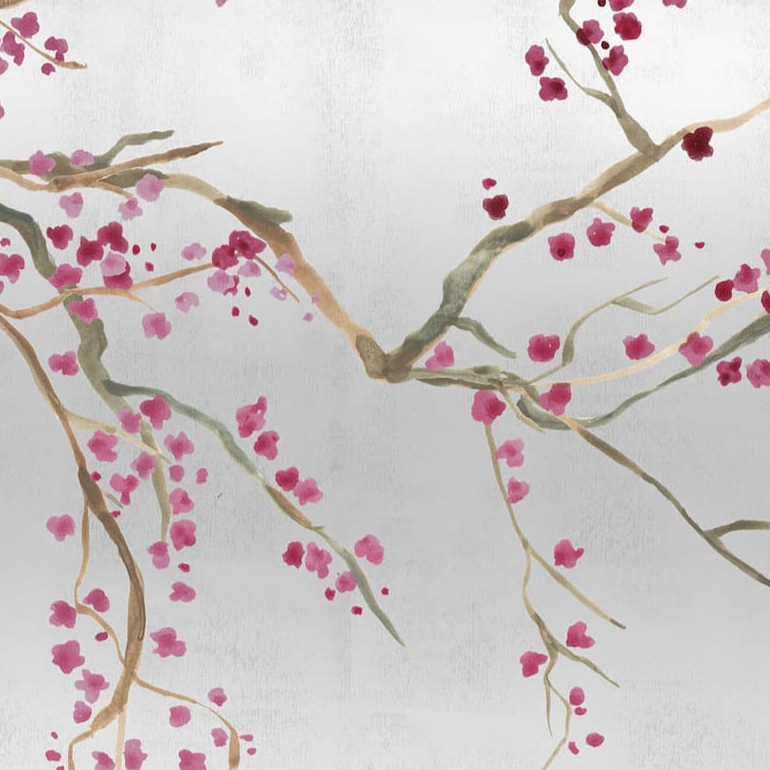 Takeda Cherry Blossom Wallpaper Mural - Metallic