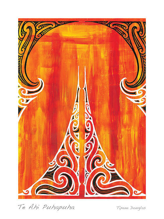 Artistic depiction of a stylized design with intricate patterns on an orange background.
