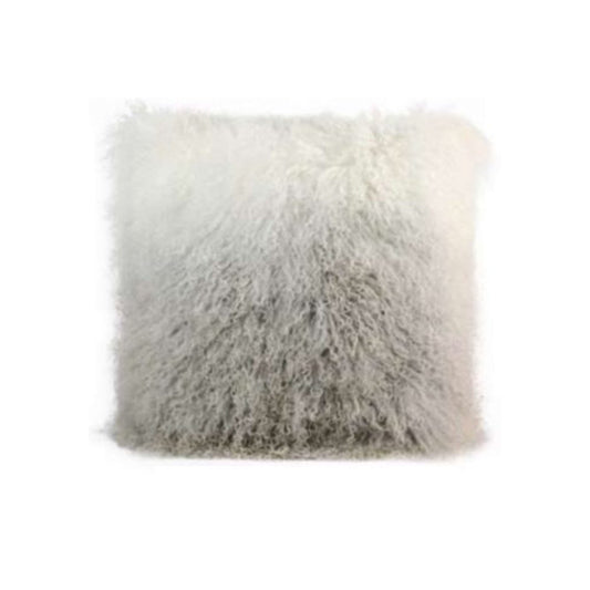 Tibetan Lamb Fur Cushion - Grey Ombre