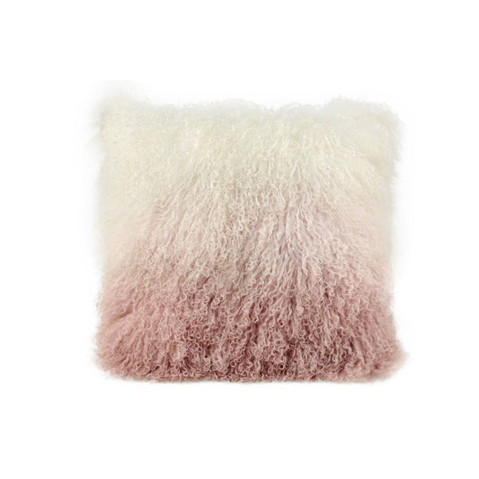 Tibetan Lamb Fur Cushion - Pink Ombre
