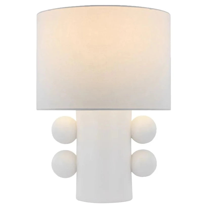 Tiglia table lamp, white base with 4 white orbs dotted on 