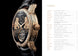 Luxury watch with intricate design on a black background, accompanied by a table of contents on the right.