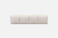 Cream fabric ottoman/bench in 4 padded stitched sections
