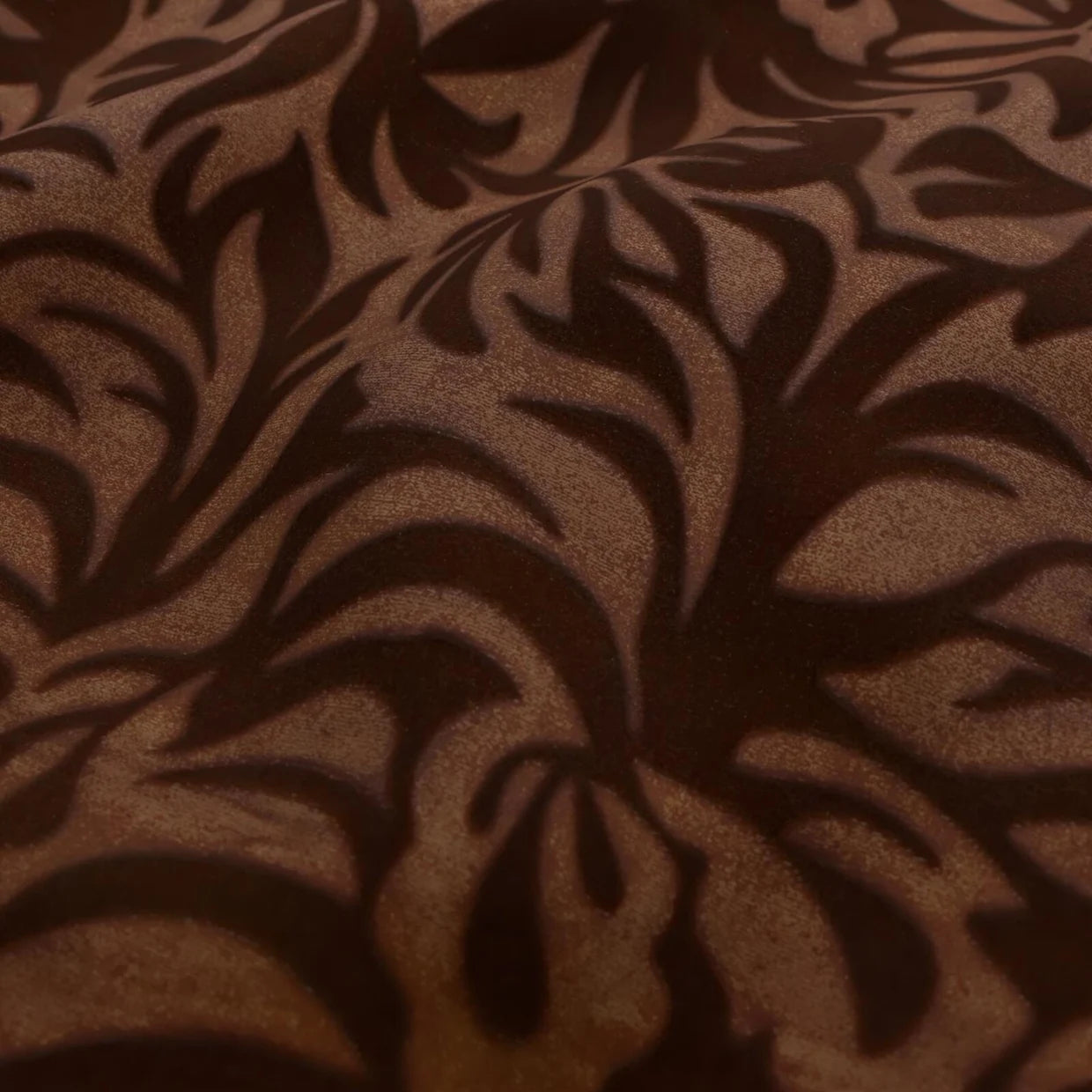 Brown fabric with a leaf pattern