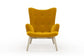 Yellow armchair on a white background