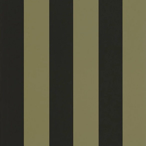 A flat graphic pattern of alternating vertical stripes in black and muted olive green.