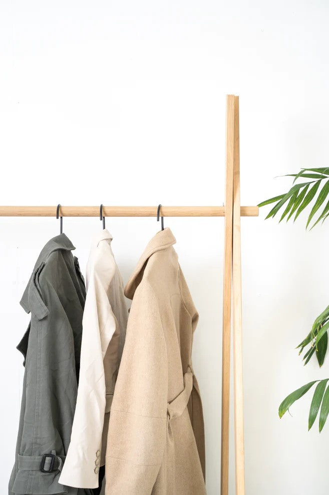 Oak Wooden Clothes Rack - with shoe shelf – My Sanctuary NZ & AU