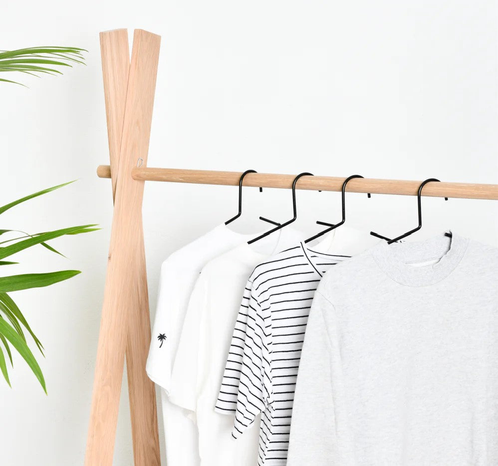Oak Wooden Clothes Rack - without shelf