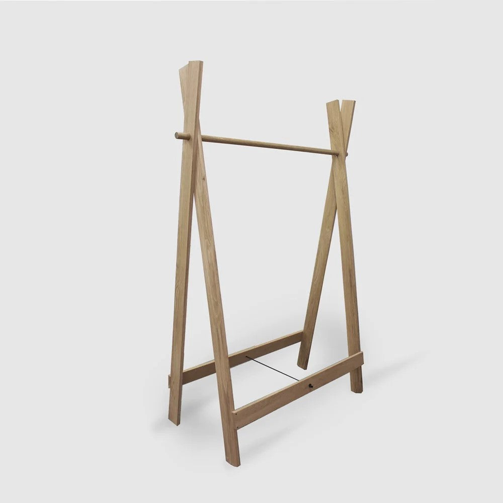 Oak Wooden Clothes Rack - without shelf