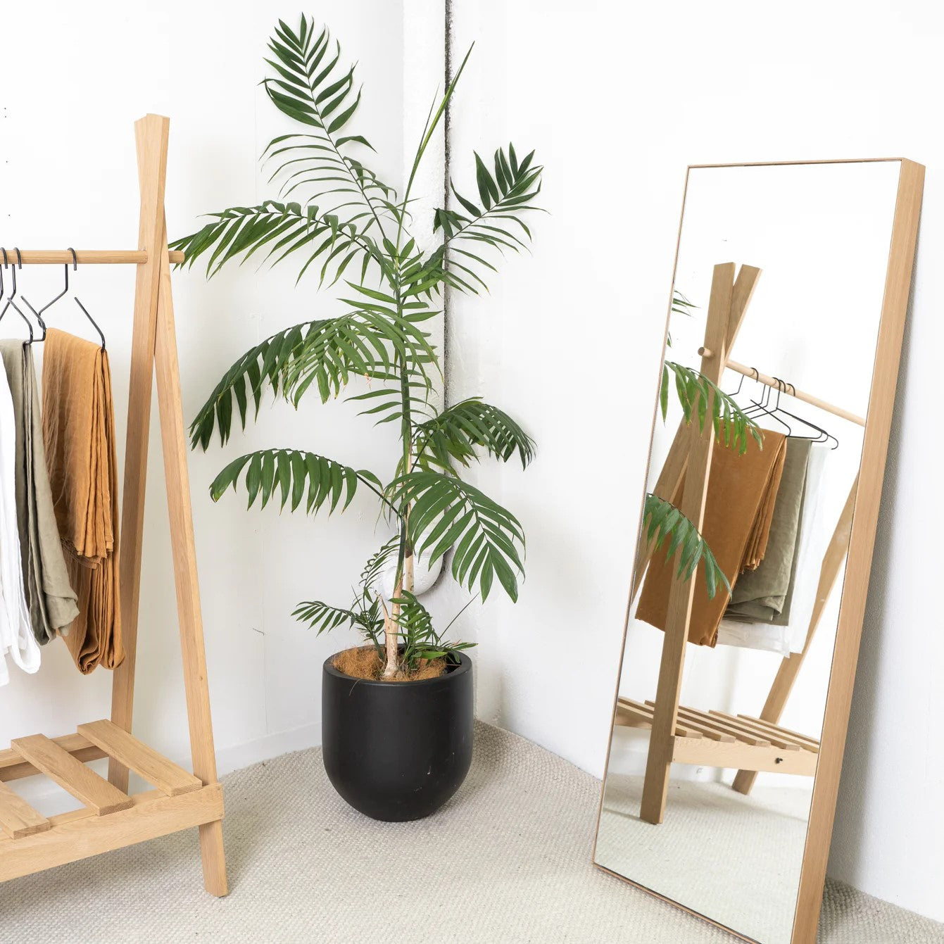 Oak Wooden Clothes Rack - with shoe shelf – My Sanctuary NZ & AU