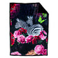 Zebra Rose Sherpa Blanket - Victoria Jane