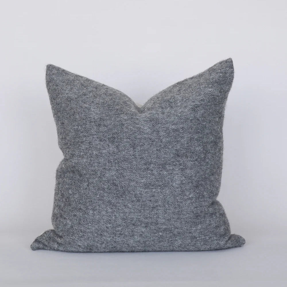 Gray pillow on a white background