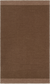 A rectangular brown area rug with a textured woven surface and a subtle darker brown border.