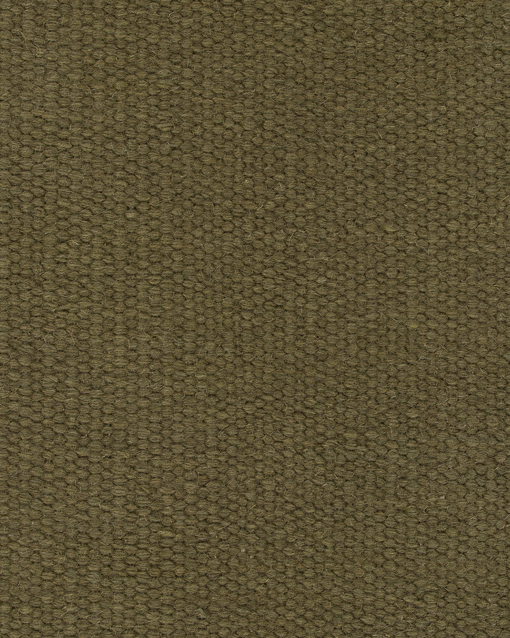 A close-up texture shot of a woven fabric or carpet in a muted olive green color.