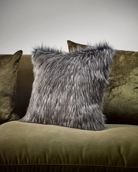 Luxury Imitation Fur Cushion - Dark Pheasant