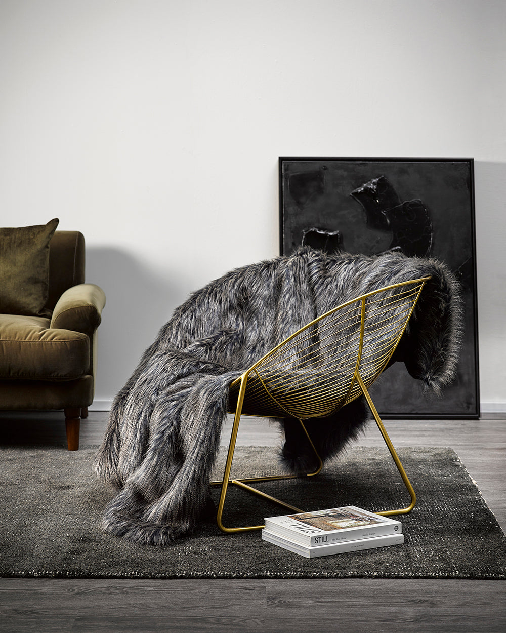 Luxury Imitation Fur Cushion - Dark Pheasant