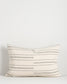 Striped pillow with a white background