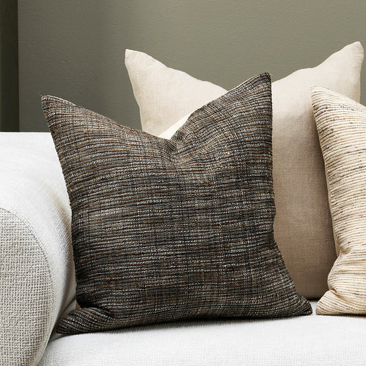 Dark textured square cushion