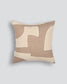 Decorative pillow with geometric pattern on a plain background