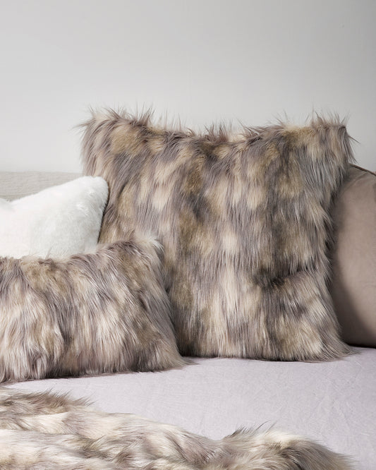 Luxury Imitation Fur Cushion - Mountain Hare