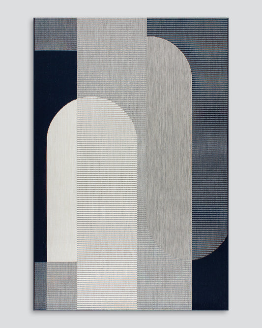 Abstract art piece with geometric shapes on a white background