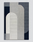 Abstract art piece with geometric shapes on a white background