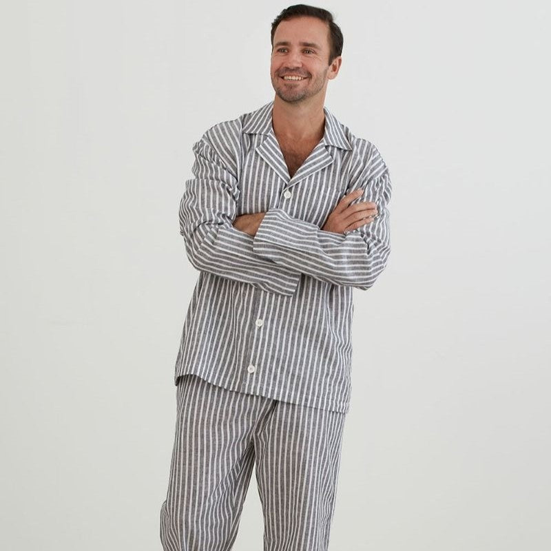 Oliver Men's Classic Cotton Linen Pyjama Set