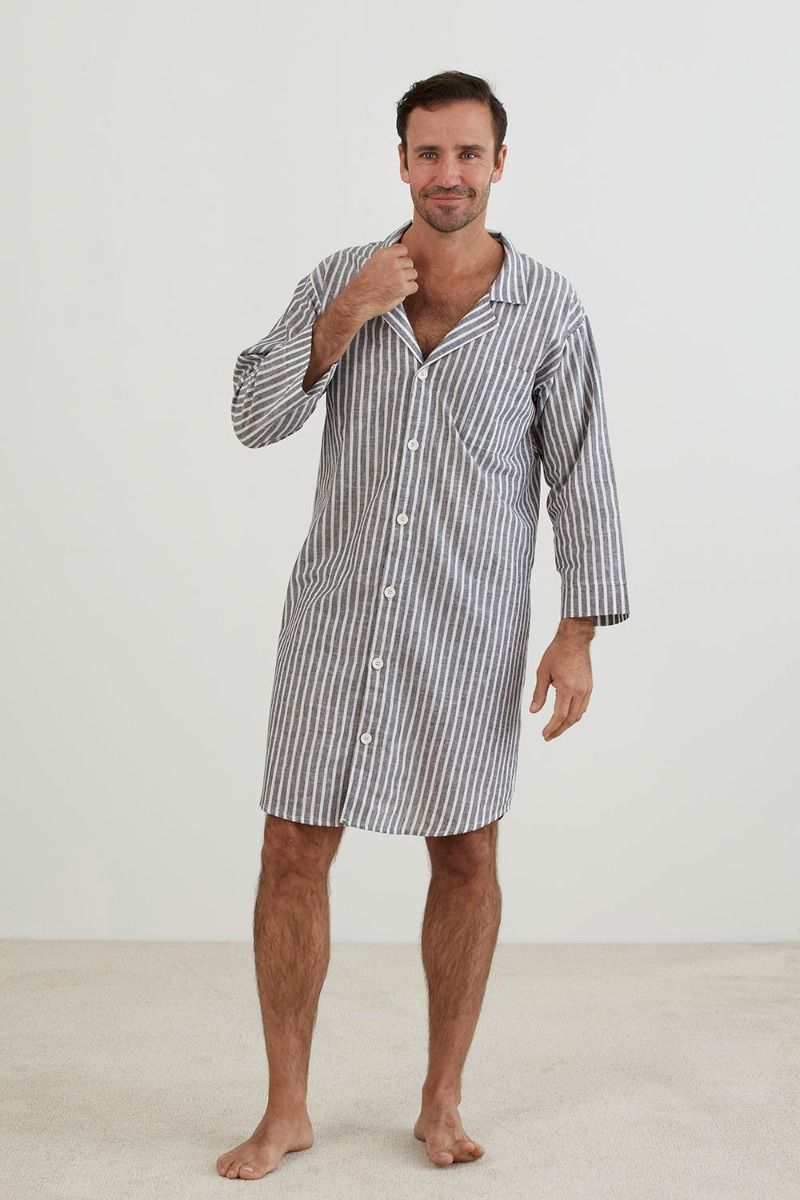 Oliver Men's Cotton Linen Nightshirt