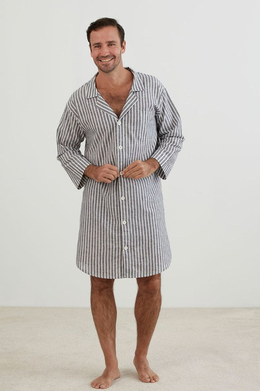Oliver Men's Cotton Linen Nightshirt