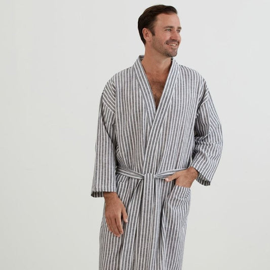 Oliver Men's Classic Cotton Linen Robe