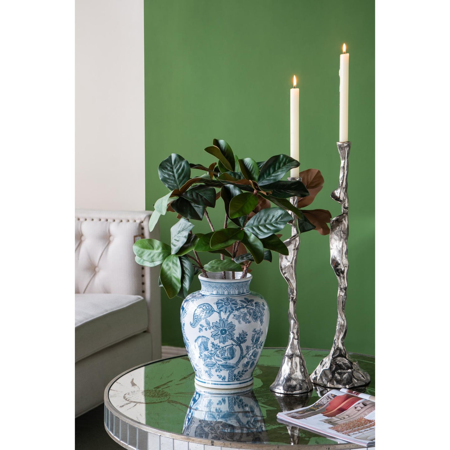 Porcelain Blue and White Round Vase