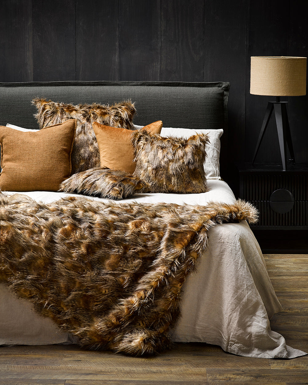 Luxury Imitation Fur Cushion - Red Fox