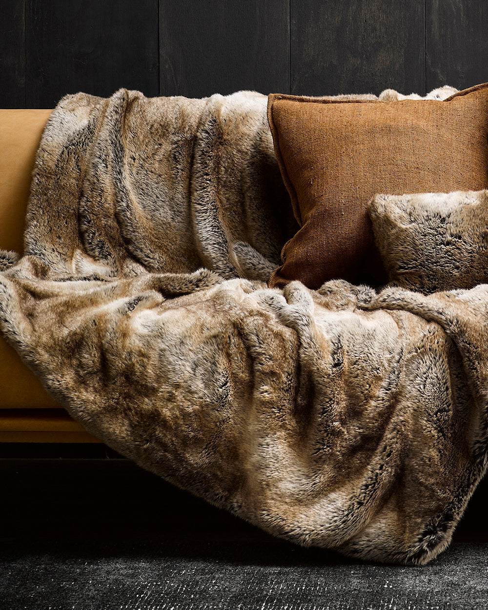 Luxury Imitation Fur Cushion - Sable