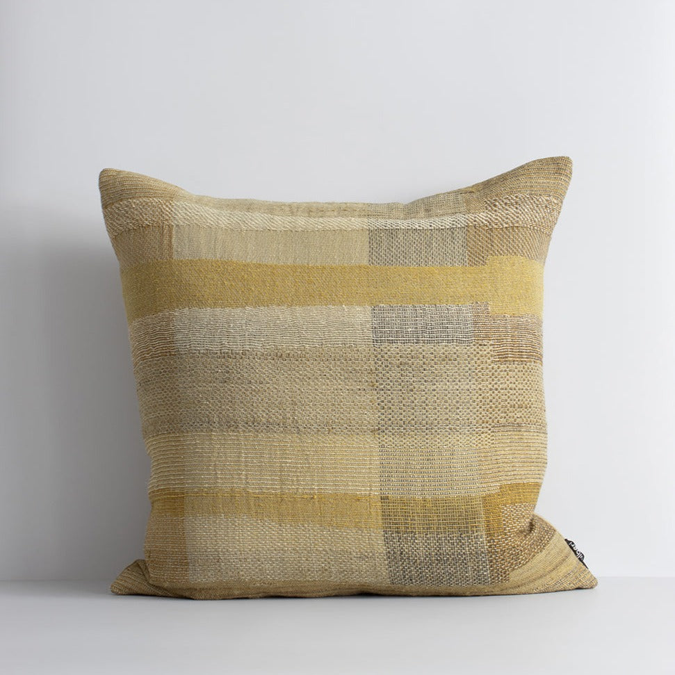 Saratoga Cushion - Silk & Wool Ochre