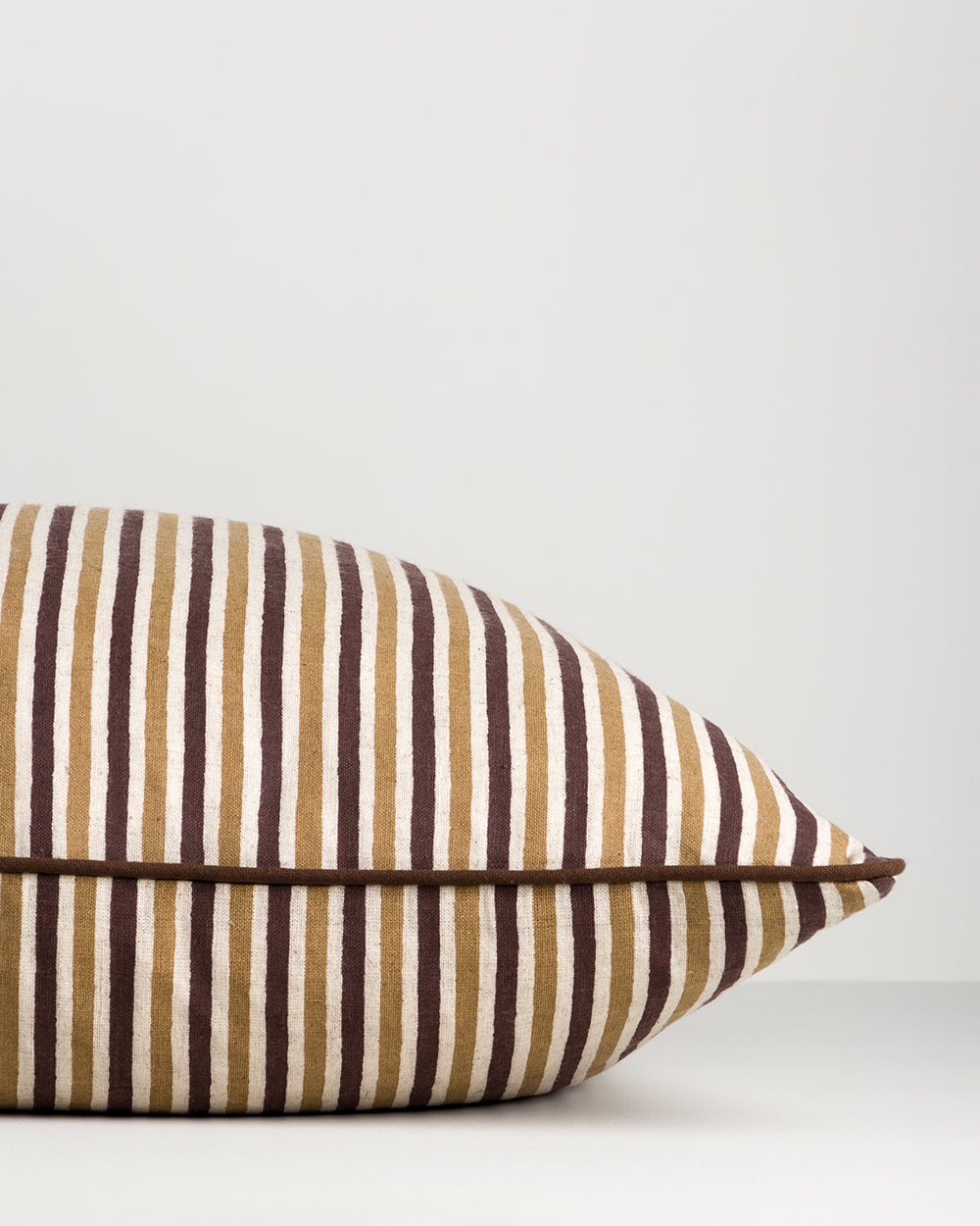 Strato Striped Cotton-Linen Cushion - Baya