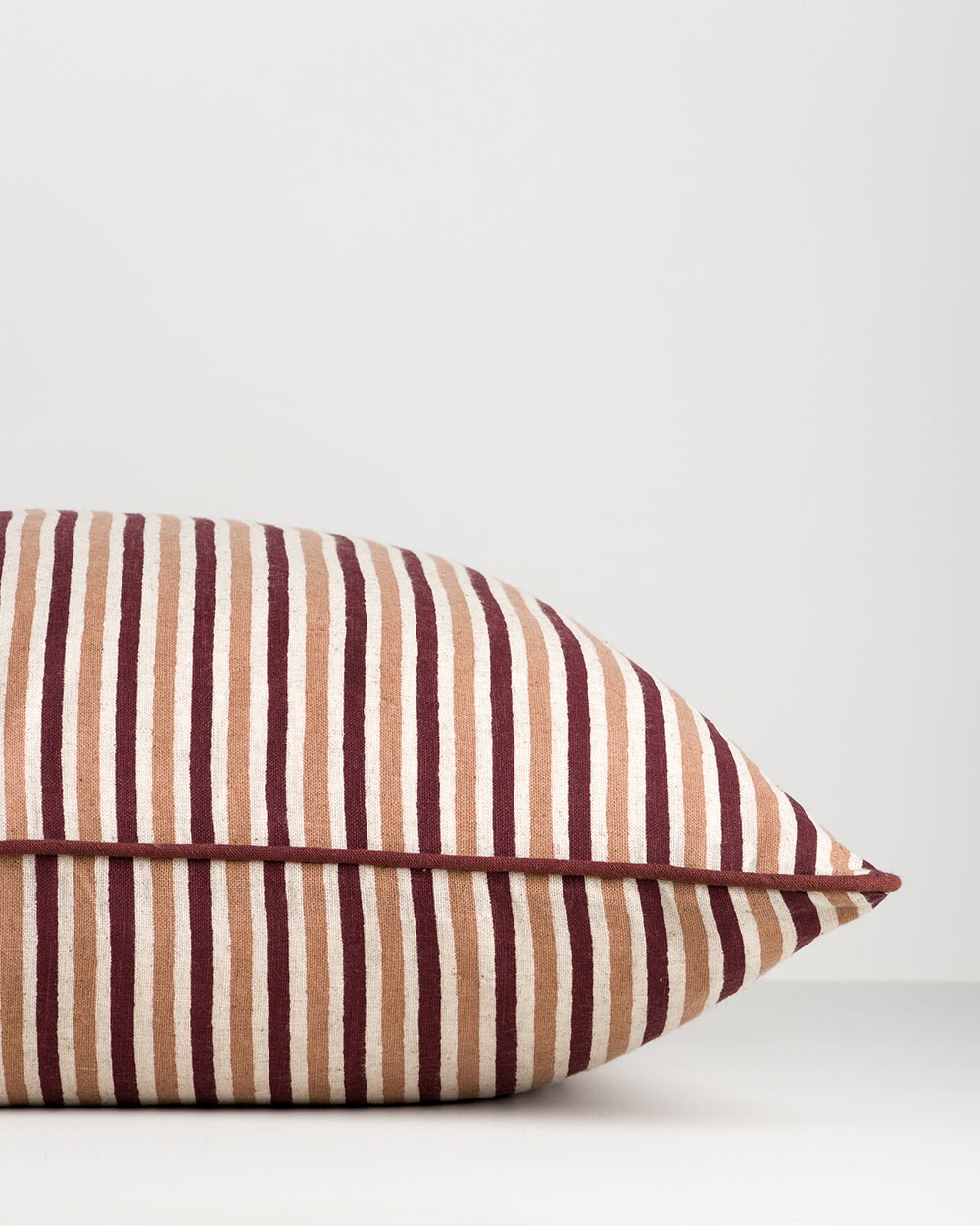 Strato Striped Cotton-Linen Cushion - Baya