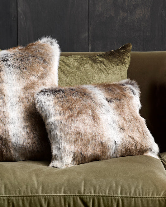 Luxury Imitation Fur Cushion - Striped Elk