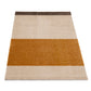 Rectangular rug with a brown and beige color scheme on a white background