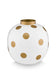 White and Gold Round Metal Vase